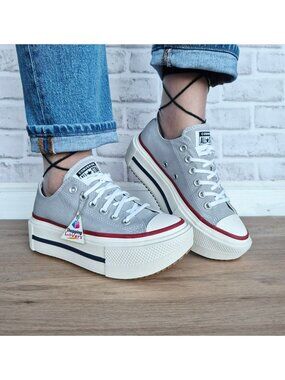 ⭐Converse Chuck Taylor Lift Double Stack 7.5 Women's shoes Sneaker Grey  A16065C